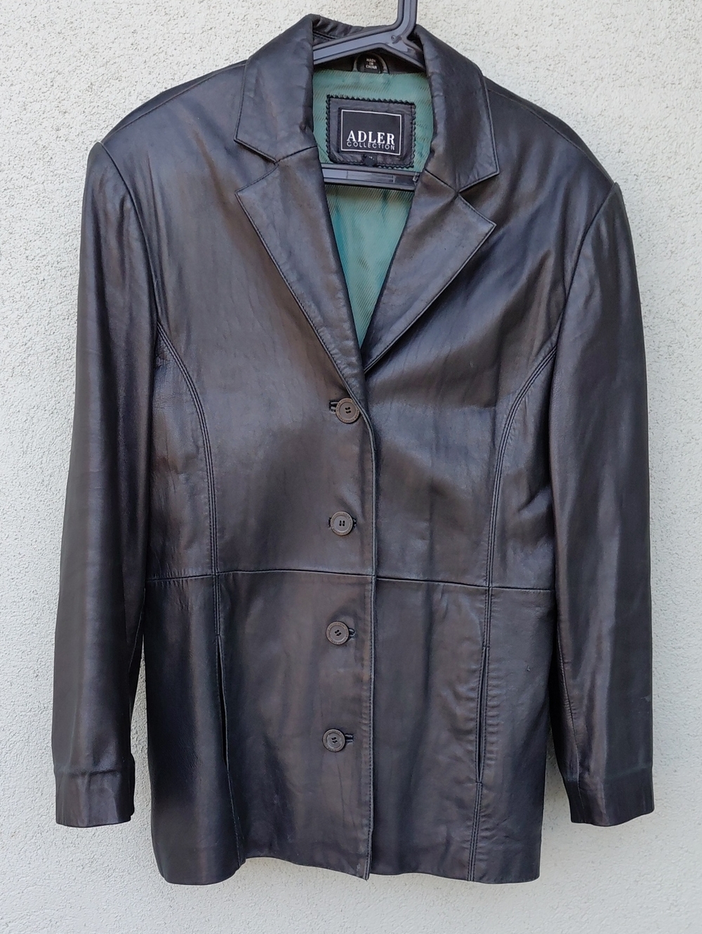 Flawed Adler Collection Black Lambskin Leather Jacket Women's XL